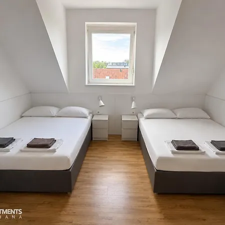 Huge Bbq Garden 2, Spacious Flat, Ac, Free Parking 2 Daire Ljubljana